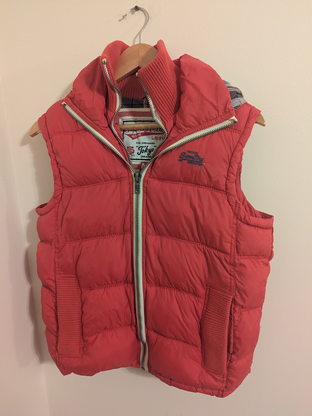 Superdry Women's Pink Puffer Vest With Hood